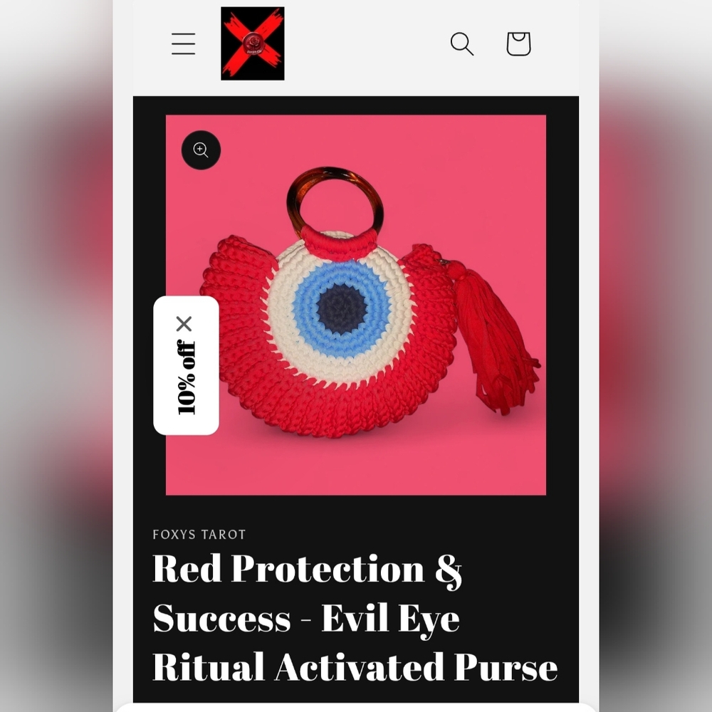 Protection & Success Red Ritual Activated Evil Eye Crochet Purse